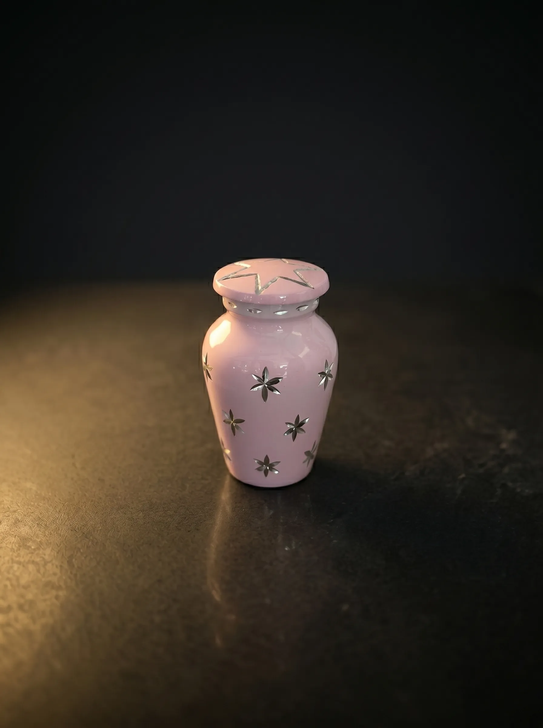 Pote mini rosa com caixa