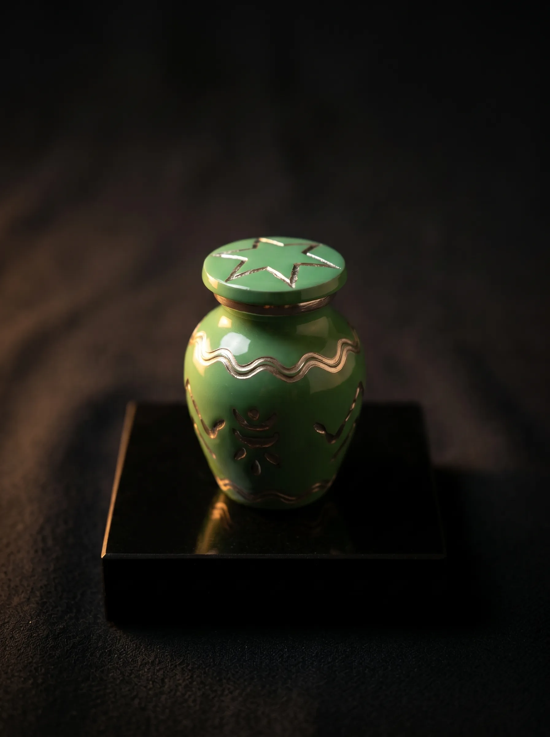 Pote mini verde com caixa